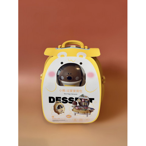 Дитячий кухонний набір у рюкзаку з ведмедиком