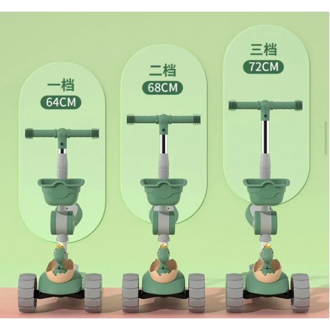 Дитячий самокат 3 -в-1  з  універсальними колесами для прогулянок з дітьми