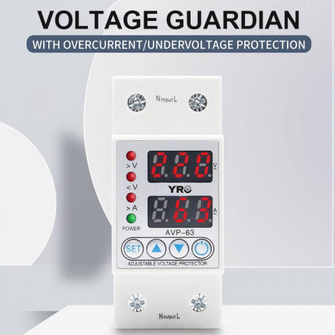 Захист від перенапруги YRVP-3 63A 2P з дисплеєм (V/A)