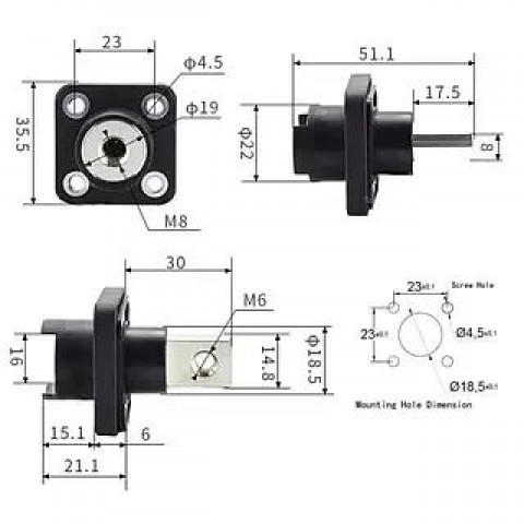 Мідні клеми для аккумулятора LiFePO4 200А