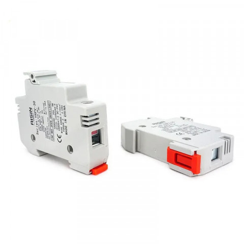 Утримувач запобіжника 10x38 мм 1000V DC на DIN-рейку з запобіжником