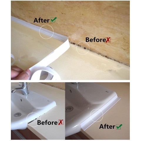 Клейка Стрічка-ізолятор бордюрна для ванної 38мм 3.2м (Рожевий-Персик)