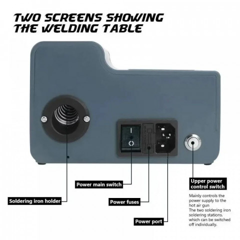 HandsKit 812A — паяльна станція 2в1 з феном та OLED дисплеєм