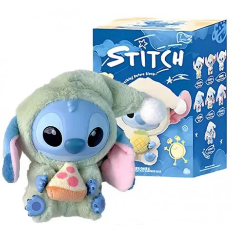 М'яка іграшка-брелок сюрприз Stitch Eat Something Before Sleep / Іграшка Стич сюрприз у корбці, 15 см
