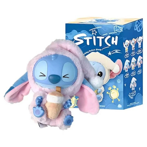 М'яка іграшка-брелок сюрприз Stitch Eat Something Before Sleep / Іграшка Стич сюрприз у корбці, 15 см