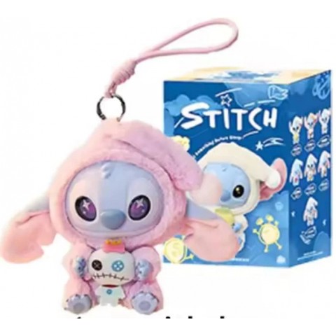 М'яка іграшка-брелок сюрприз Stitch Eat Something Before Sleep / Іграшка Стич сюрприз у корбці, 15 см