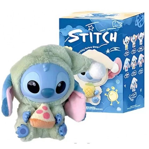М'яка іграшка-брелок сюрприз Stitch Eat Something Before Sleep / Іграшка Стич сюрприз у корбці, 15 см