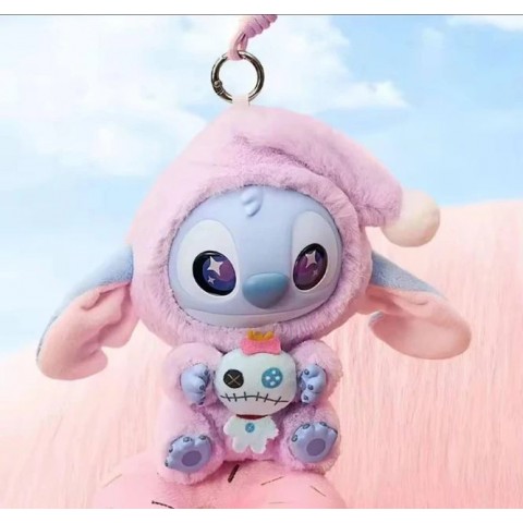 М'яка іграшка-брелок сюрприз Stitch Eat Something Before Sleep / Іграшка Стич сюрприз у корбці, 15 см