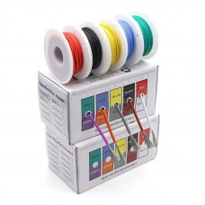 Набір проводів у м'якій силіконовій термостійкій ізоляції 5 кольорів по 10м.20AWG