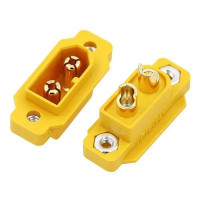 Роз'єм живлення, штекер (male) 2pin монтажний, XT60E-M, 60A, 2 отвори