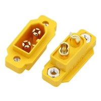 Роз'єм живлення, штекер (male) 2pin монтажний, XT60E-M, 60A, 2 отвори