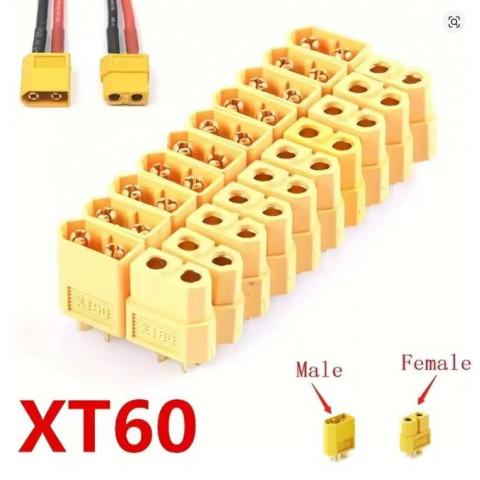 Силовий роз'єм XT60 (пара): тато + мама, 2-pin, струм до 65A