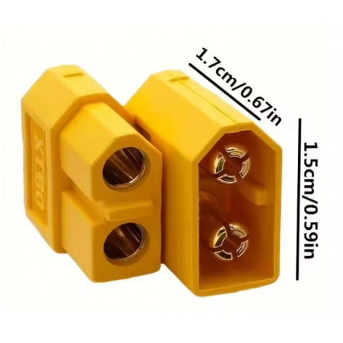 Силовий роз'єм XT60 (пара): тато + мама, 2-pin, струм до 65A