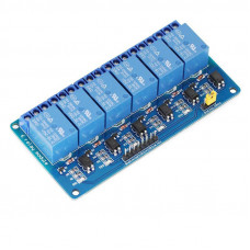 Модуль реле 6-канальний 12В з оптопарою ізоляцією (синя плата)