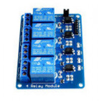 Модуль реле 4-канальний 12В з оптопарою (синя плата)