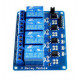Модуль реле 4 канали 12V 10A з оптоізоляцією (синя плата)