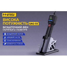 Термоповітряна паяльна станція SAG-5S, фен для пайки SMD, професійний термофен 220V (EU plug, повна комплектація)