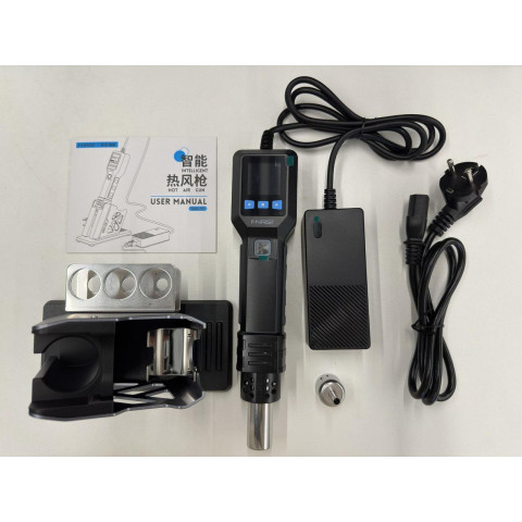 Термоповітряна паяльна станція SAG-5S, фен для пайки SMD, професійний термофен 220V (EU plug, повна комплектація)