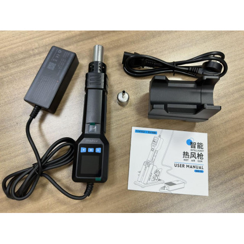 Термоповітряна паяльна станція SAG-5S, фен для пайки SMD, професійний термофен 220V (EU plug, повна комплектація)