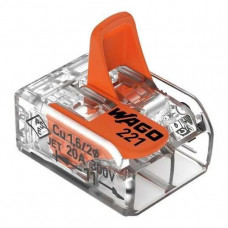 Клема WAGO 221-412 — 2-контактна швидкоз’єднувальна, 450V/32A (2 виходи)