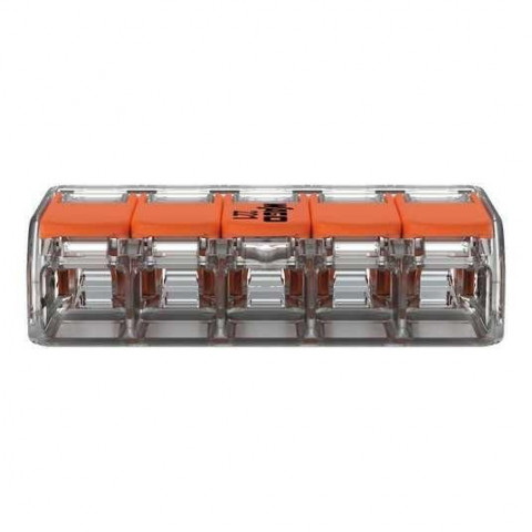 Клема WAGO 221-415, 5-контактна швидкозʼєднувальна