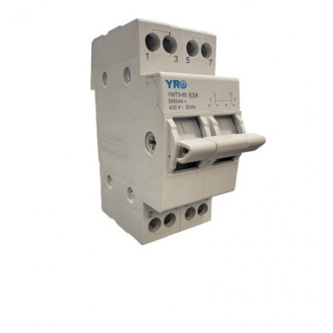 Трипозиційний перемикач YMTS-63A 63А (I-0-II) для DIN-рейки