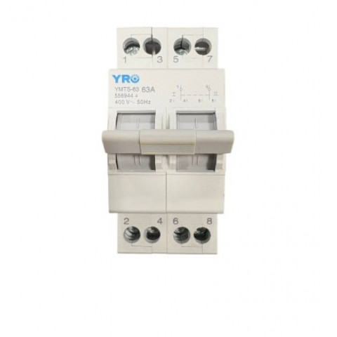Трипозиційний перемикач YMTS-63A 63А (I-0-II) для DIN-рейки