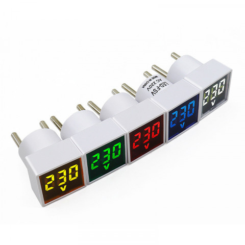 Цифровий вольтметр у розетку 220В з LED дисплеєм (червоний)
