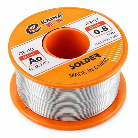 Припій з флюсом Kaina AO (Sn63/Pb37) 0.8 мм, 100 г