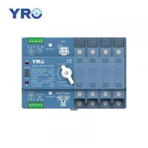 Автоматичний перемикач введення резерву АВР 4P 63A YRQ2PC-125 для генератора
