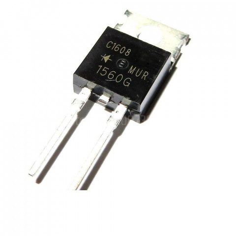 Діод випрямний MUR1560G 600В 15А, ультрашвидкий, TO-220AC, ON Semiconductor