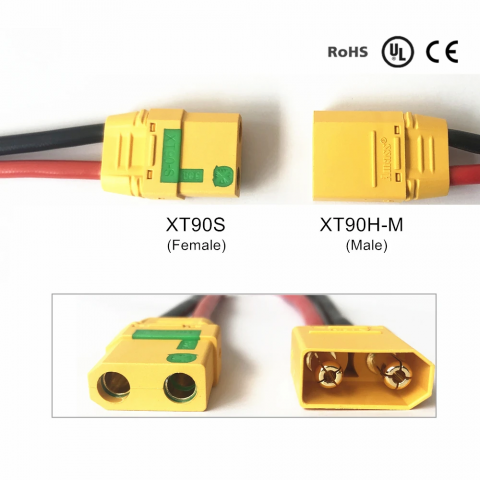 Розʼєм XT90S Amass 90A антиіскровий для LiPo / Li-ion акумуляторів (пара)