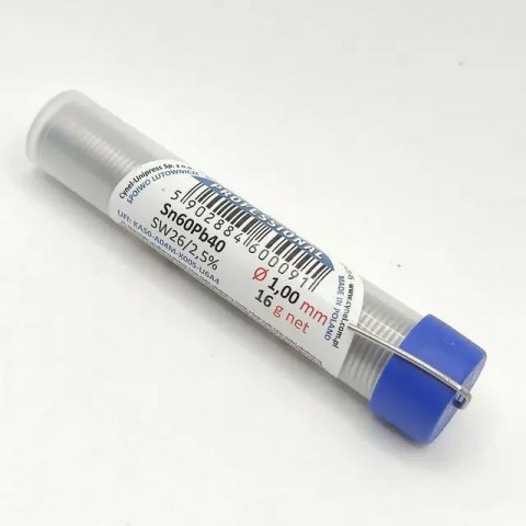 Припій Cynel Sn60Pb40 1 мм 16 г з флюсом SW26