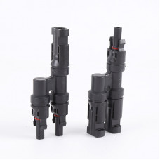Конектор MC4 T-Type 1x2 для сонячних панелей, Y-розгалужувач 30A 1000V IP67