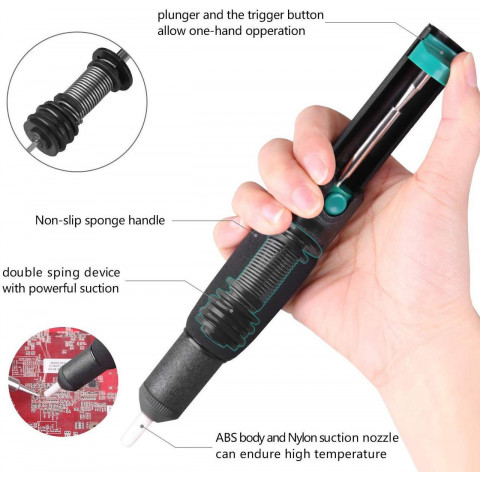 Вакуумний відсмоктувач припою Handskit DP-366D з подвійною пружиною