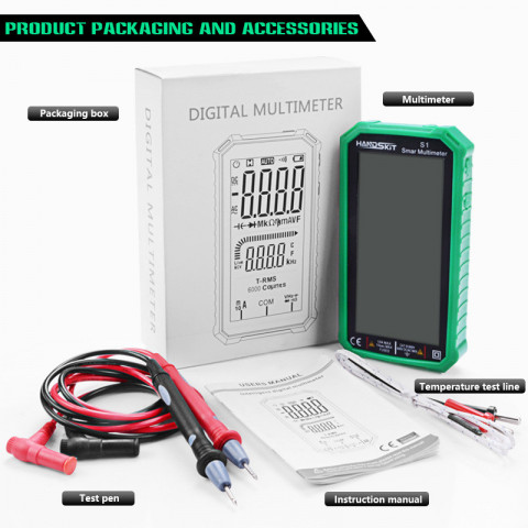 Цифровий мультиметр Handskit S1 True RMS 6000 Counts з автоматичним вибором діапазону