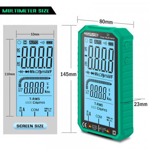 Цифровий мультиметр Handskit S1 True RMS 6000 Counts з автоматичним вибором діапазону