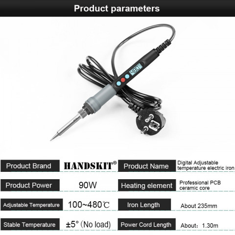 Цифровий паяльник Handskit 926 90Вт з LCD дисплеєм та регулюванням температури 100-480°C
