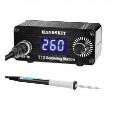 Паяльна станція HandsKit T12 Mini Led, для жал T12, 72Вт, 220В, 200-450C, DC12-24V, з блоком живлення