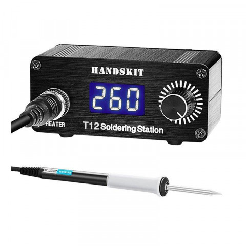 Паяльна станція HandsKit T12 Mini Led, для жал T12, 72Вт, 220В, 200-450C, DC12-24V, з блоком живлення
