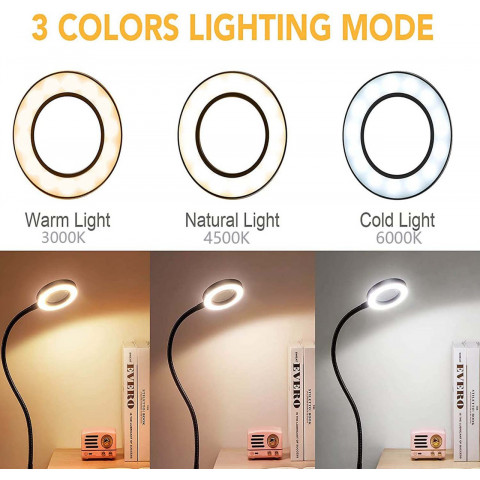 Лупа настільна з LED-підсвіткою та тримачами «Третя рука» 3X, USB